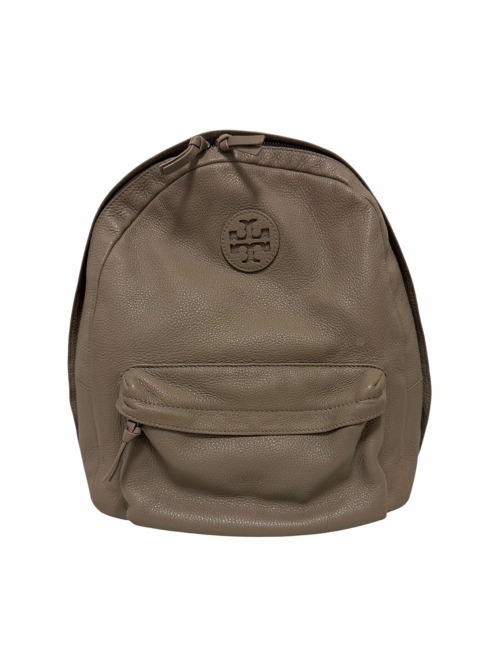 Tory Burch Pebbled Taupe Leather Backpack